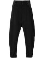 Lost & Found Ria Dunn - Suspender Drop-crotch Trousers - Men - Cotton/ramie/elastodiene - L, Black, Cotton/ramie/elastodiene