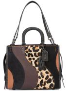 Coach Leopard Patchwork Rogue Tote - Brown