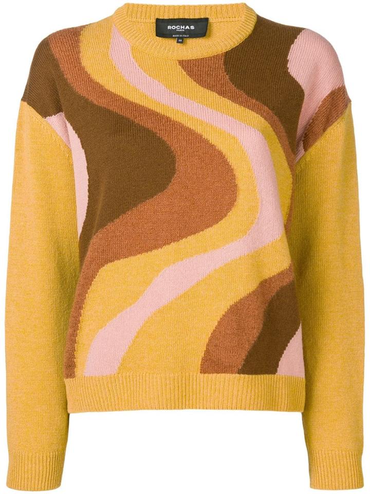 Rochas Intarsia-knit Jumper - Yellow