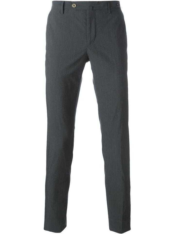 Pt01 Slim Tailored Trousers, Men's, Size: 54, Grey, Cotton/polyamide/spandex/elastane