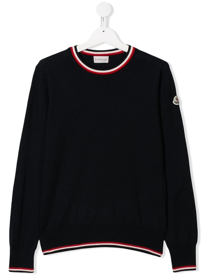 Moncler Kids Logo Patch Shirt - Blue
