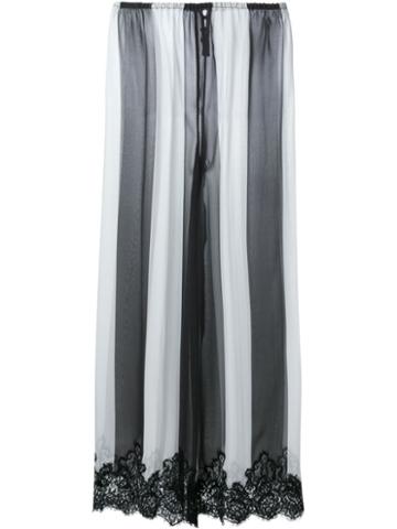 Rosamosario Lace Application Striped Trousers, Women's, Size: 40, Black, Polyamide