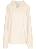 Rejina Pyo Tie Neck Hooded Wool Cotton Blouse - White