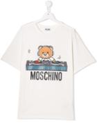 Moschino Kids Teen Dj Toy Bear Print T-shirt - White