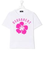 Dsquared2 Kids Logo Floral Print T-shirt - White