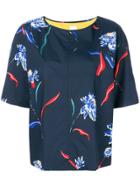 Paul Smith Floral Print Boxy T-shirt - Blue