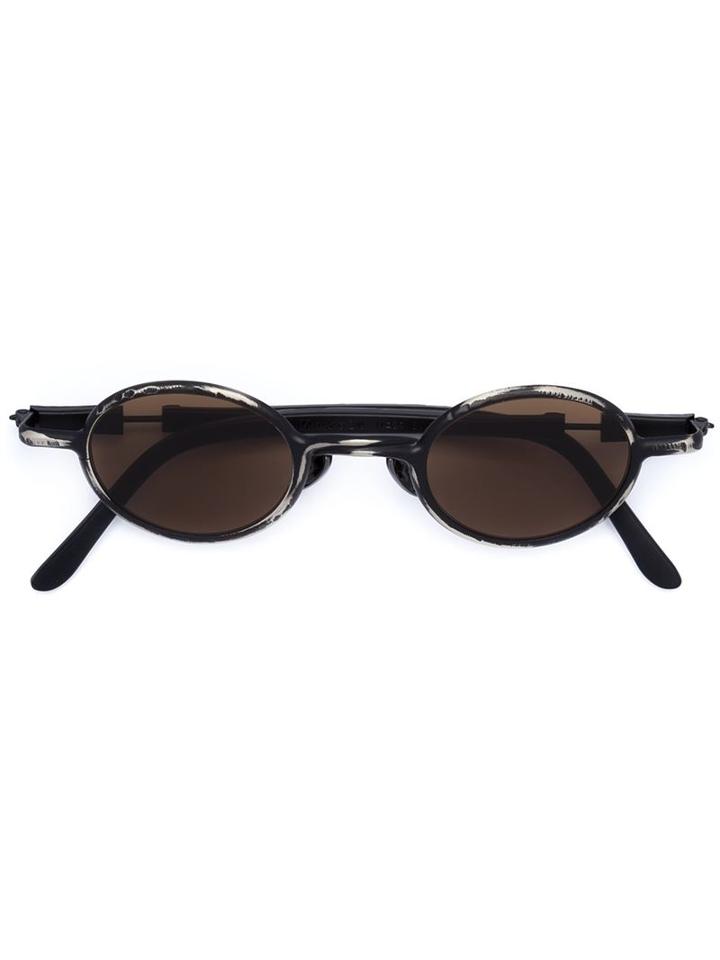 Kuboraum Tonal Contrast Round Frame Sunglasses, Men's, Black, Bronze/porcelain/acetate