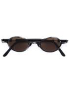 Kuboraum Tonal Contrast Round Frame Sunglasses, Men's, Black, Bronze/porcelain/acetate