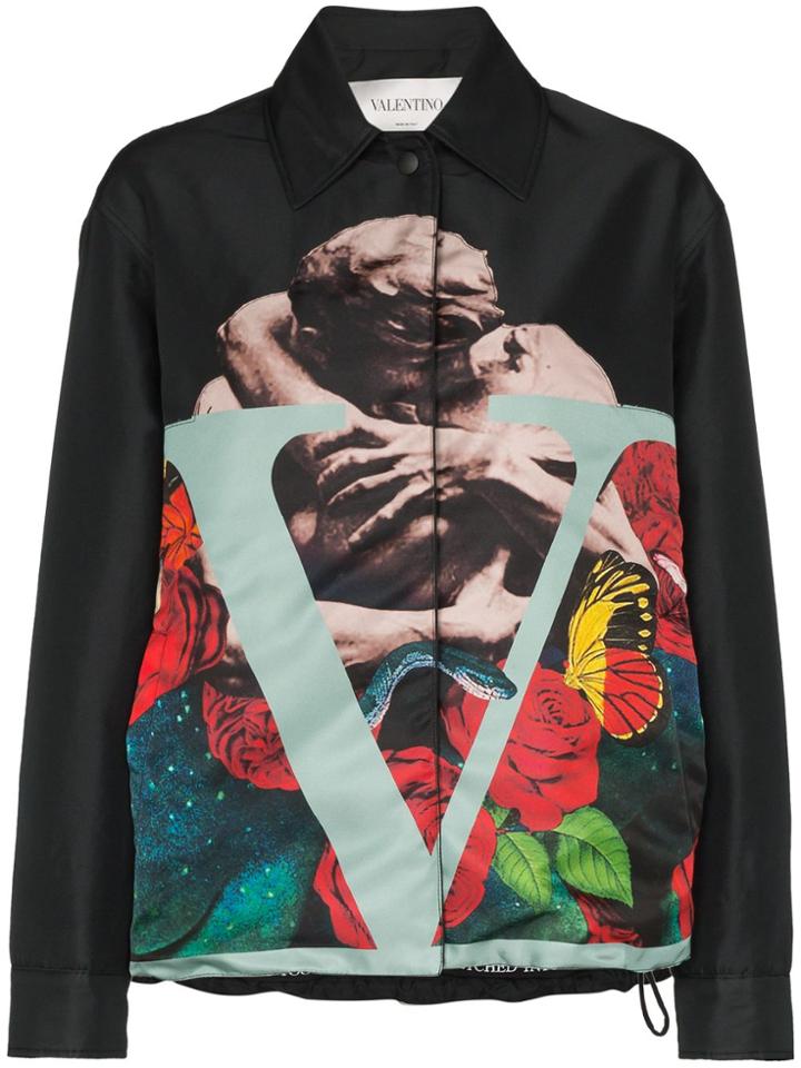 Valentino Vltn Tech Jkt Lover Prnt Go Logo - Black