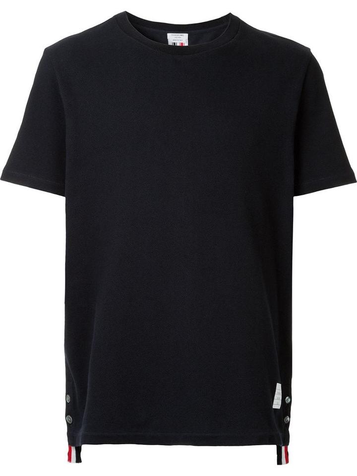 Thom Browne Center-back Stripe Piqué Tee - Blue