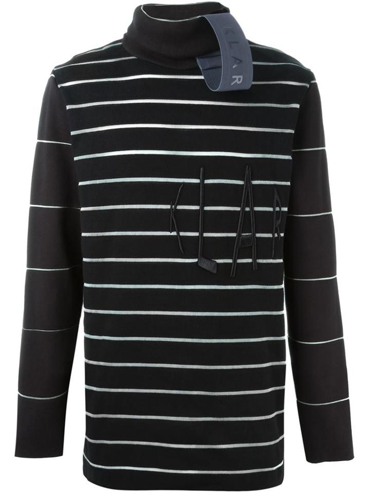 Klar Striped Roll Neck Sweater, Men's, Size: S, Black, Spandex/elastane/polyacrylic/cotton