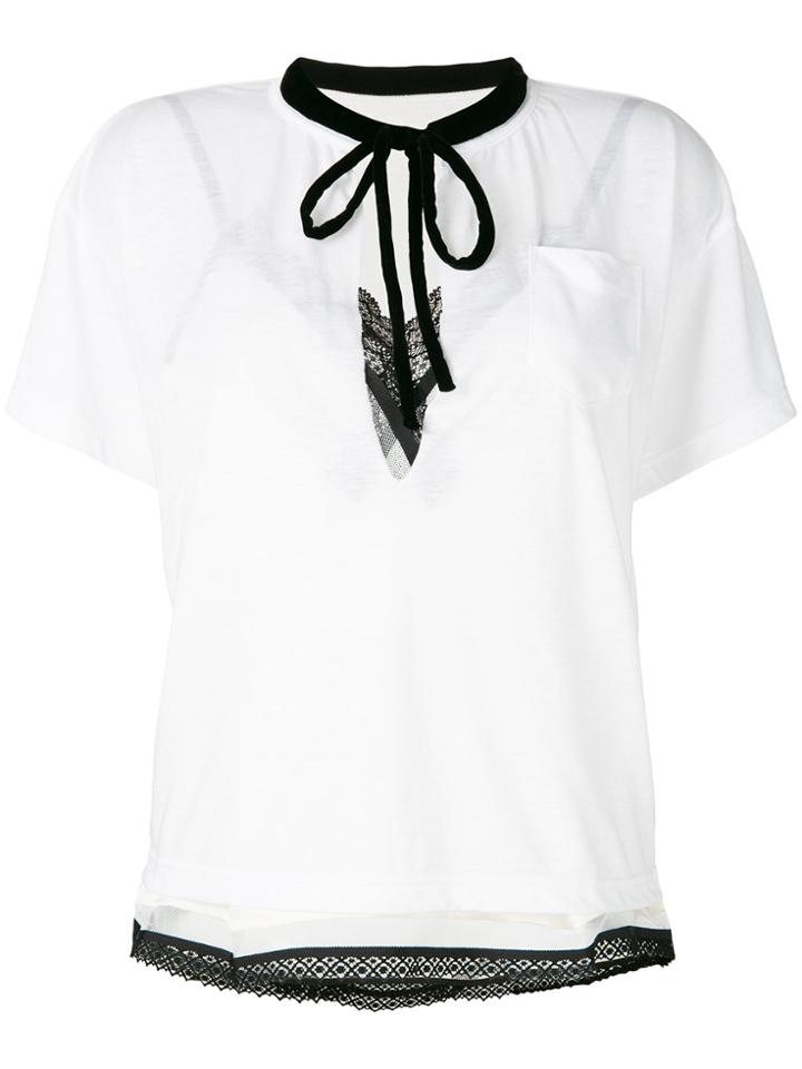 Sacai Bow Tie T-shirt - White