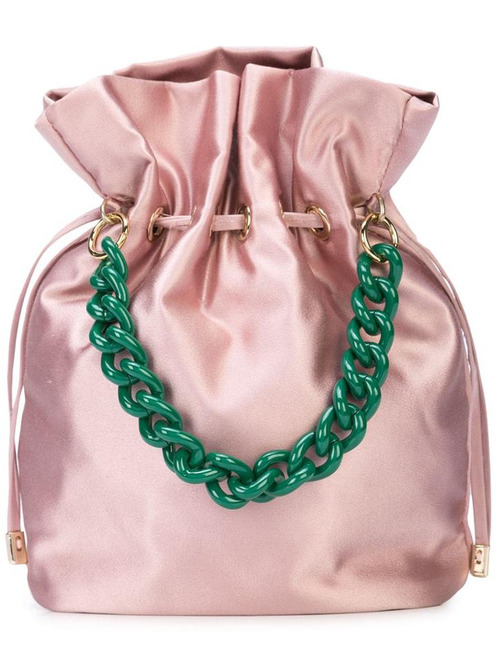 Edie Parker Drawstring Mini Bag - Pink & Purple