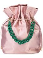 Edie Parker Drawstring Mini Bag - Pink & Purple