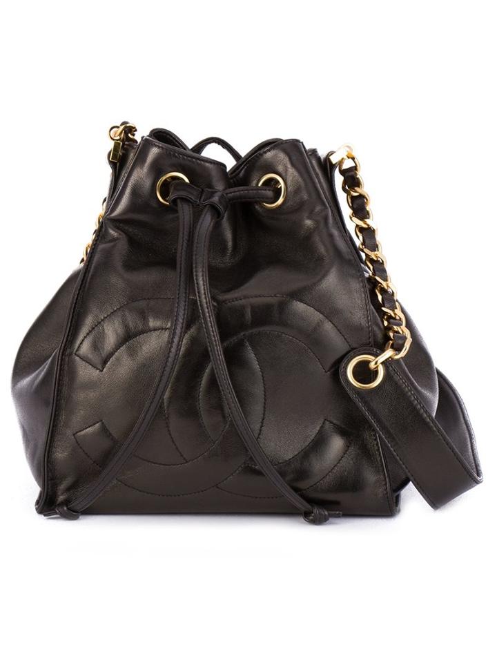 Chanel Vintage Bucket Shoulder Bag, Women's, Black