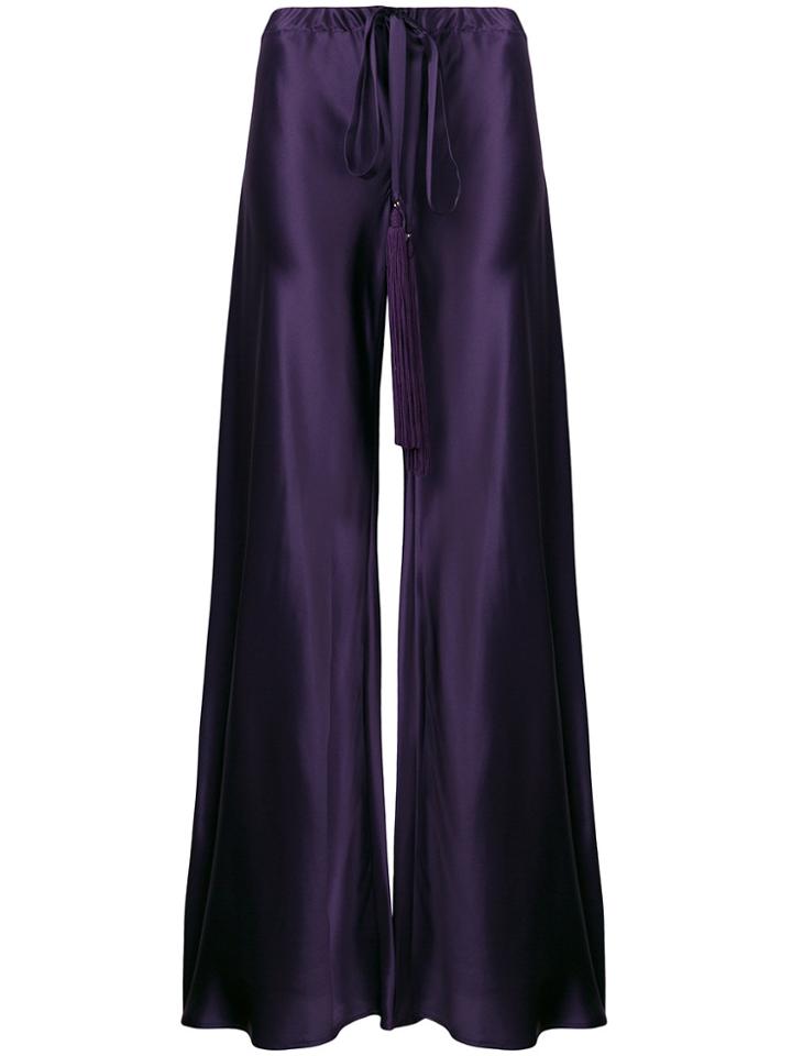 Roberto Cavalli High-waisted Tassel Palazzo Trousers - Pink & Purple