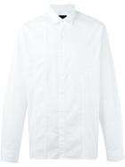 Lanvin Top-stitched Patch Shirt, Men's, Size: 42, White, Cotton