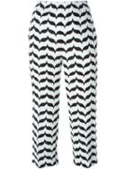 Neil Barrett Printed Trousers, Women's, Size: 42, Black, Polyester/cupro