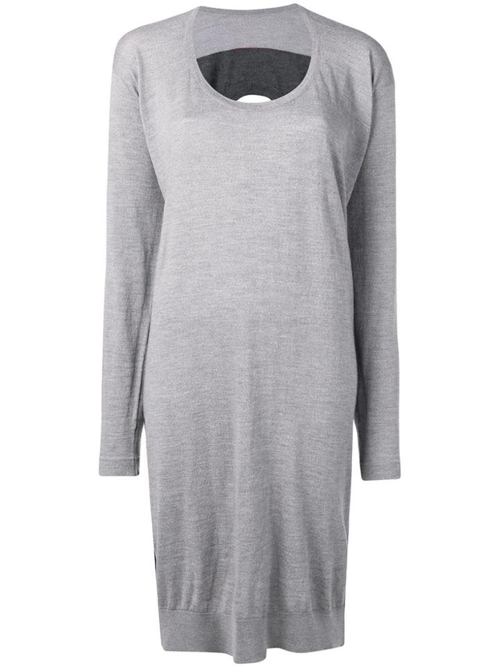 Mm6 Maison Margiela Scoop Neck Dress - Grey