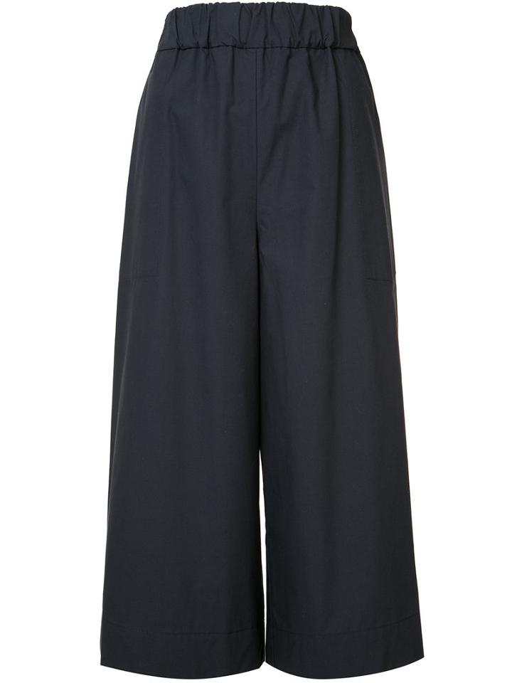 Sea Elasticated Waistband Cropped Trousers, Women's, Size: 2, Blue, Cotton