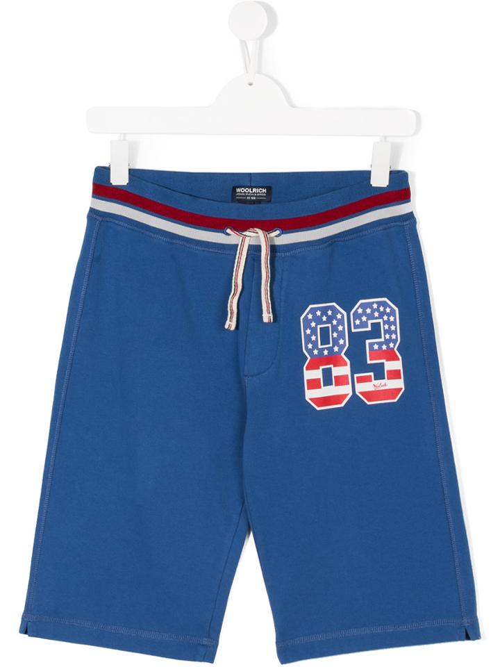 Woolrich Kids 83 Print Shorts - Blue