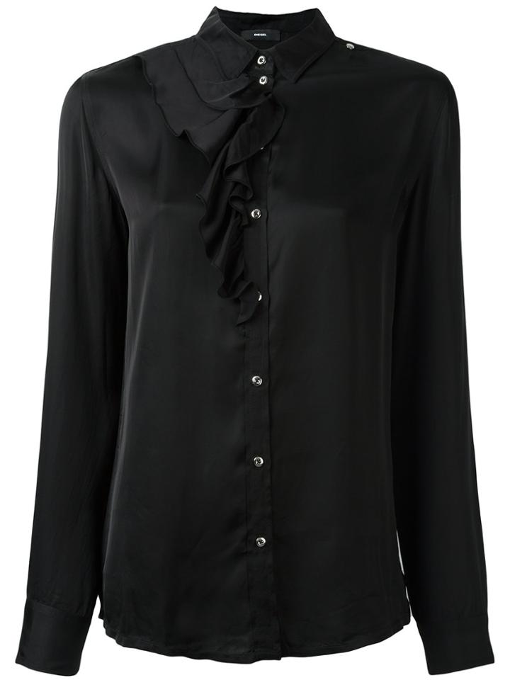 Diesel Ruffle Detail Shirt - Black