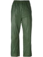 Forte Forte Tapered Cropped Trousers, Women's, Size: 2, Green, Leather/cupro/viscose