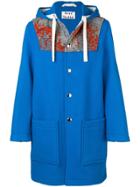 Acne Studios Jacquard Patch Duffle Coat - Blue