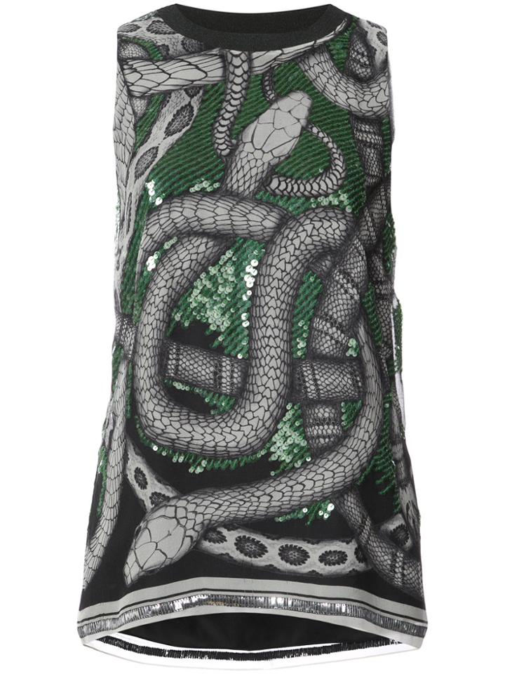 Barbara Bui Sequinned Snake Blouse - Green