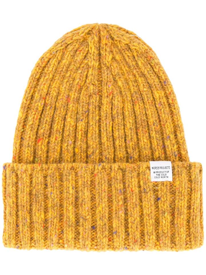 Norse Projects Merino Knit Beanie - Yellow & Orange