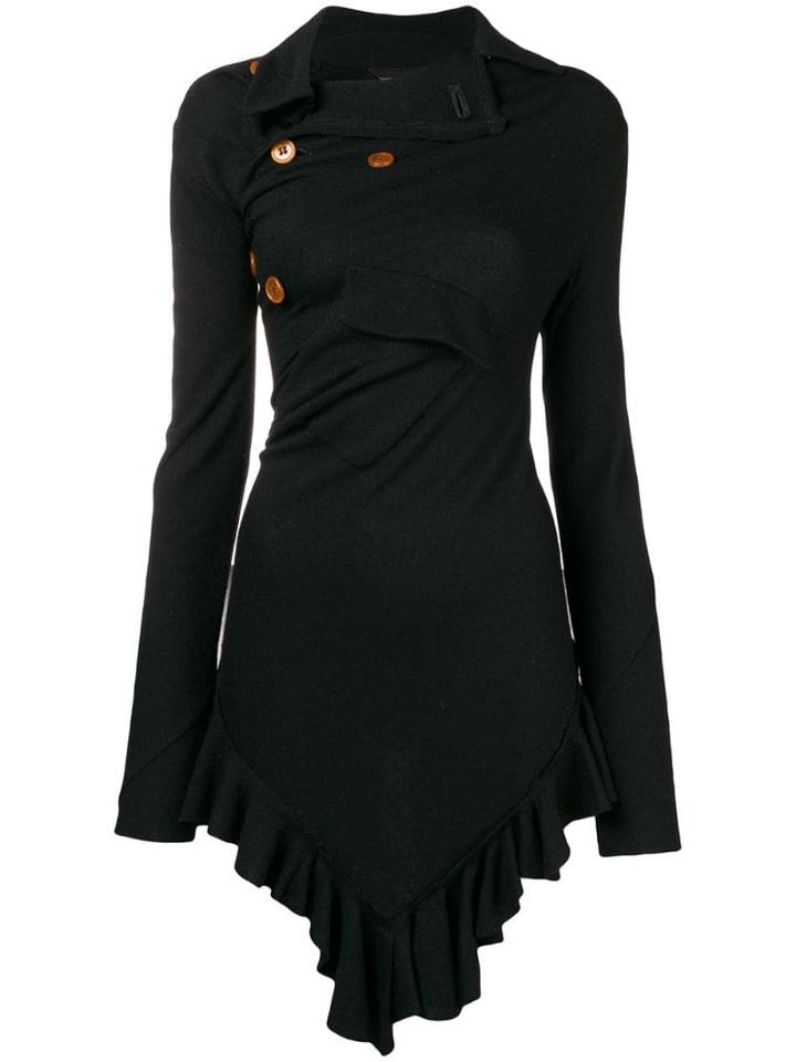 Comme Des Garçons Pre-owned Fitted Twisted Jacket - Black