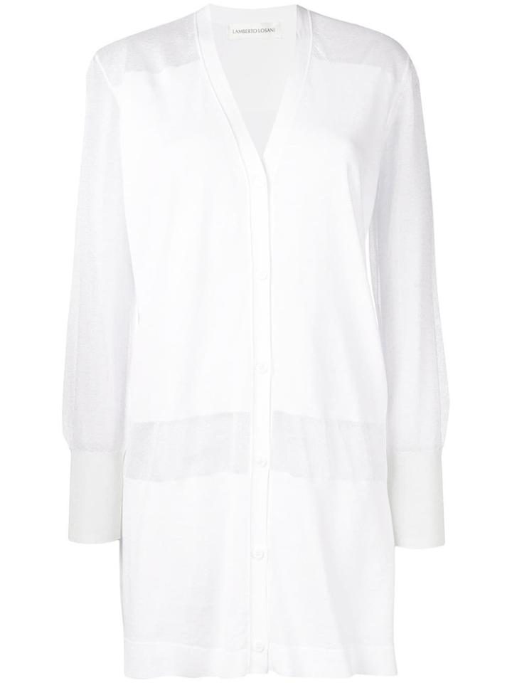 Lamberto Losani Sheer Panel Cardigan - White