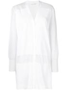 Lamberto Losani Sheer Panel Cardigan - White
