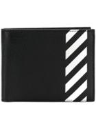Off-white Diagonal Striped Bifold Wallet - Black