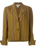 Versace Vintage Striped Blazer, Women's, Size: 44, Brown
