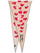 Moschino Heart Pattern Scarf - Brown