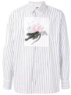 Fengchen Wang Floral Patch Striped Shirt - White