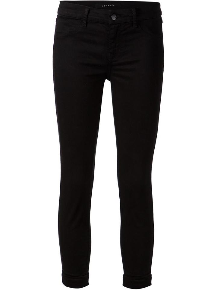 J Brand Cropped Skinny Jeans, Women's, Size: 30, Black, Lyocell/cotton/spandex/elastane