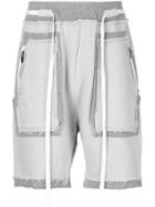 Carpe Diem Frayed Hem Track Shorts - Grey