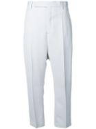 High-waisted Cropped Trousers - Women - Cupro/viscose/wool - 42, Grey, Cupro/viscose/wool, Rick Owens