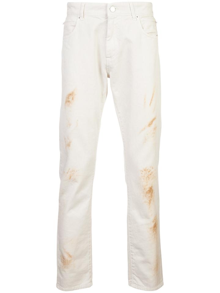 Alyx Dirt-effect Jeans - White
