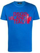 Dsquared2 Logo Print Crewneck T-shirt - Blue
