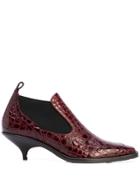 Sies Marjan Kora 50mm Croc-effect Booties - Red