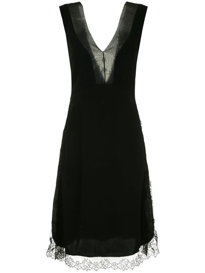 Neil Barrett Lace Trim Knee Length Dress - Black