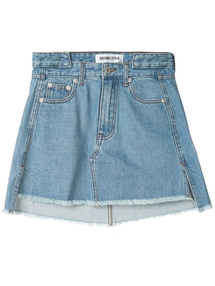 Ground Zero Denim Mini Skirt - Blue
