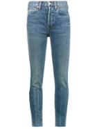 Re/done Originals High-rise Ankle Cropped Jeans - Blue