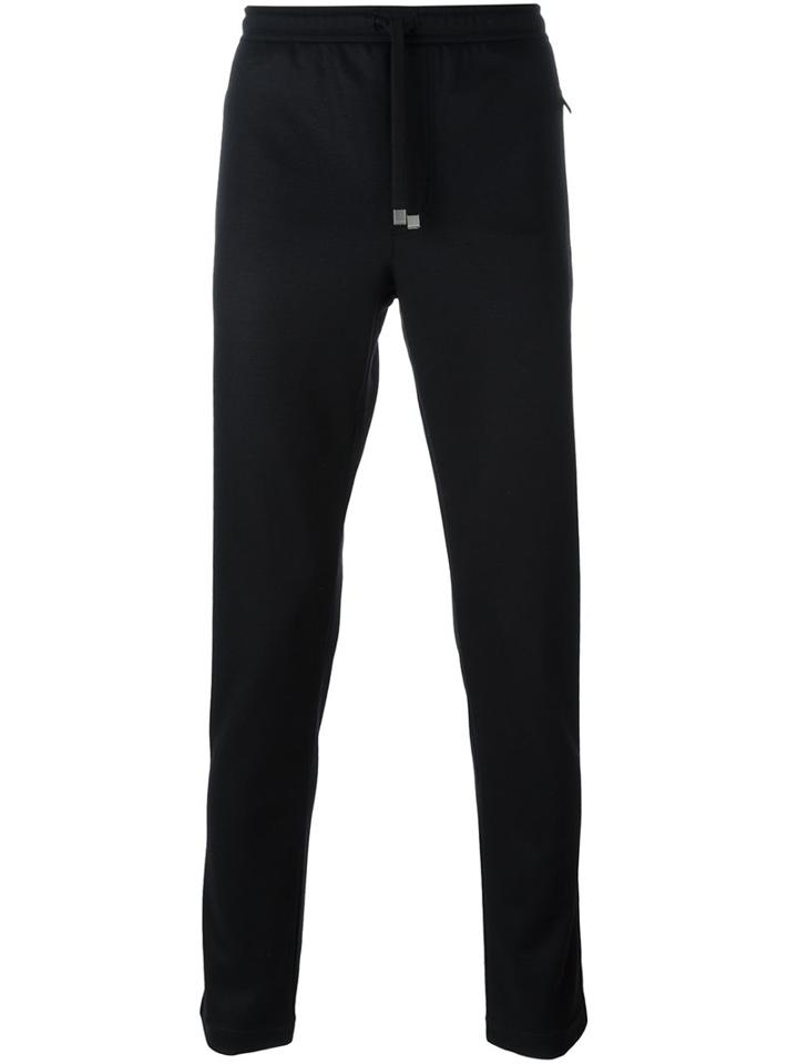 Dolce & Gabbana Drawstring Track Pants, Men's, Size: 50, Black, Polyamide/spandex/elastane/virgin Wool