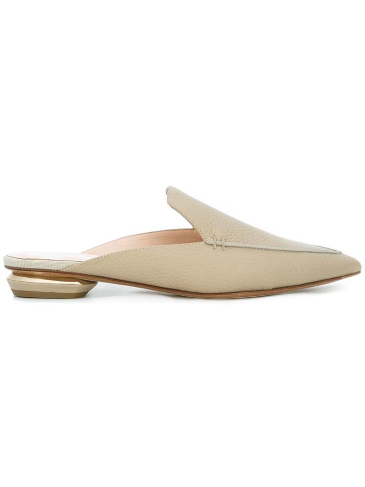 Nicholas Kirkwood 18mm Beya Flat Mules - Nude & Neutrals