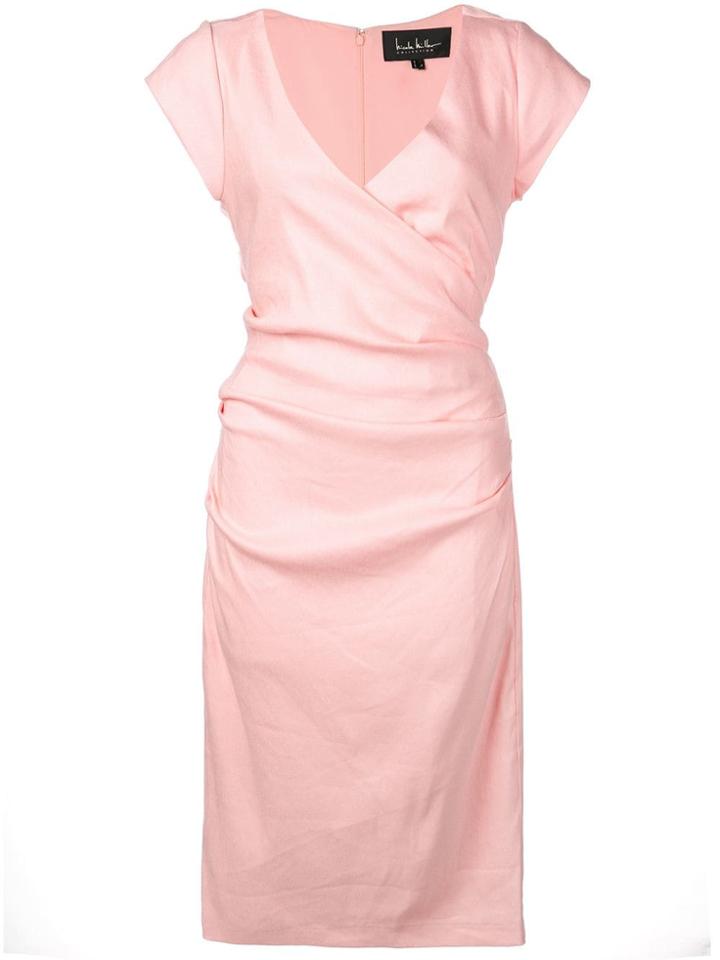 Nicole Miller Wrap-front Short Dress - Pink