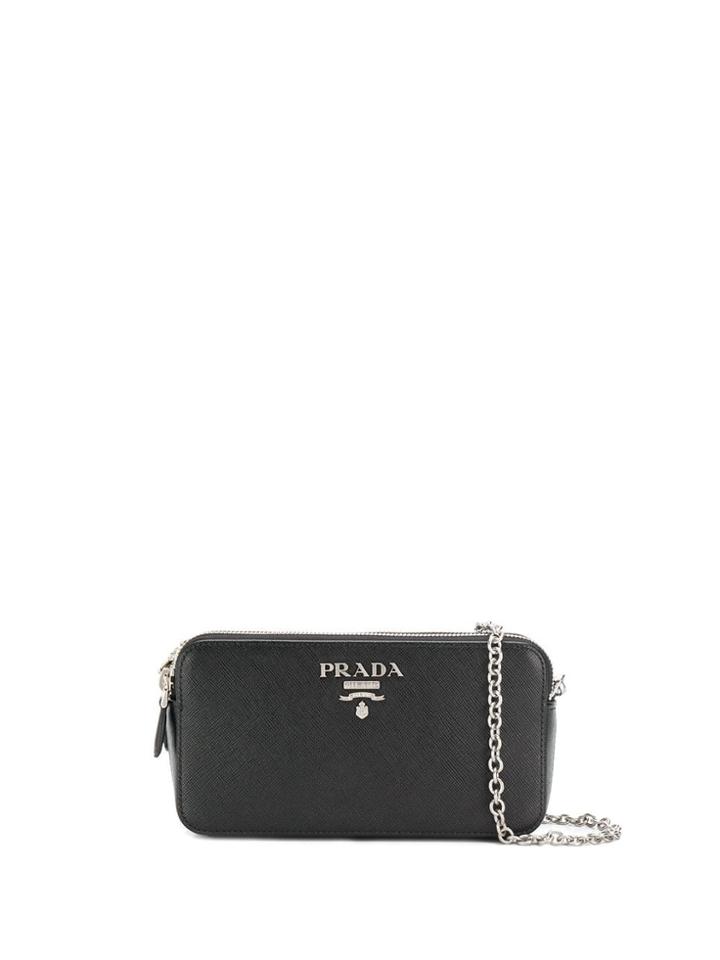 Prada Logo Plaque Cross-body Bag - Black